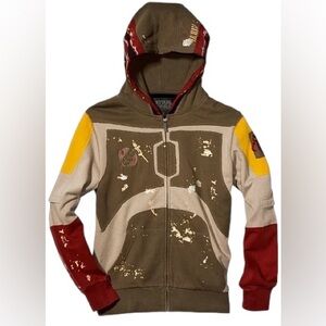 Vintage Marc Ecko x Star Wars Boba Fett Full-Zip Armor Hoodie Adult Small Unisex